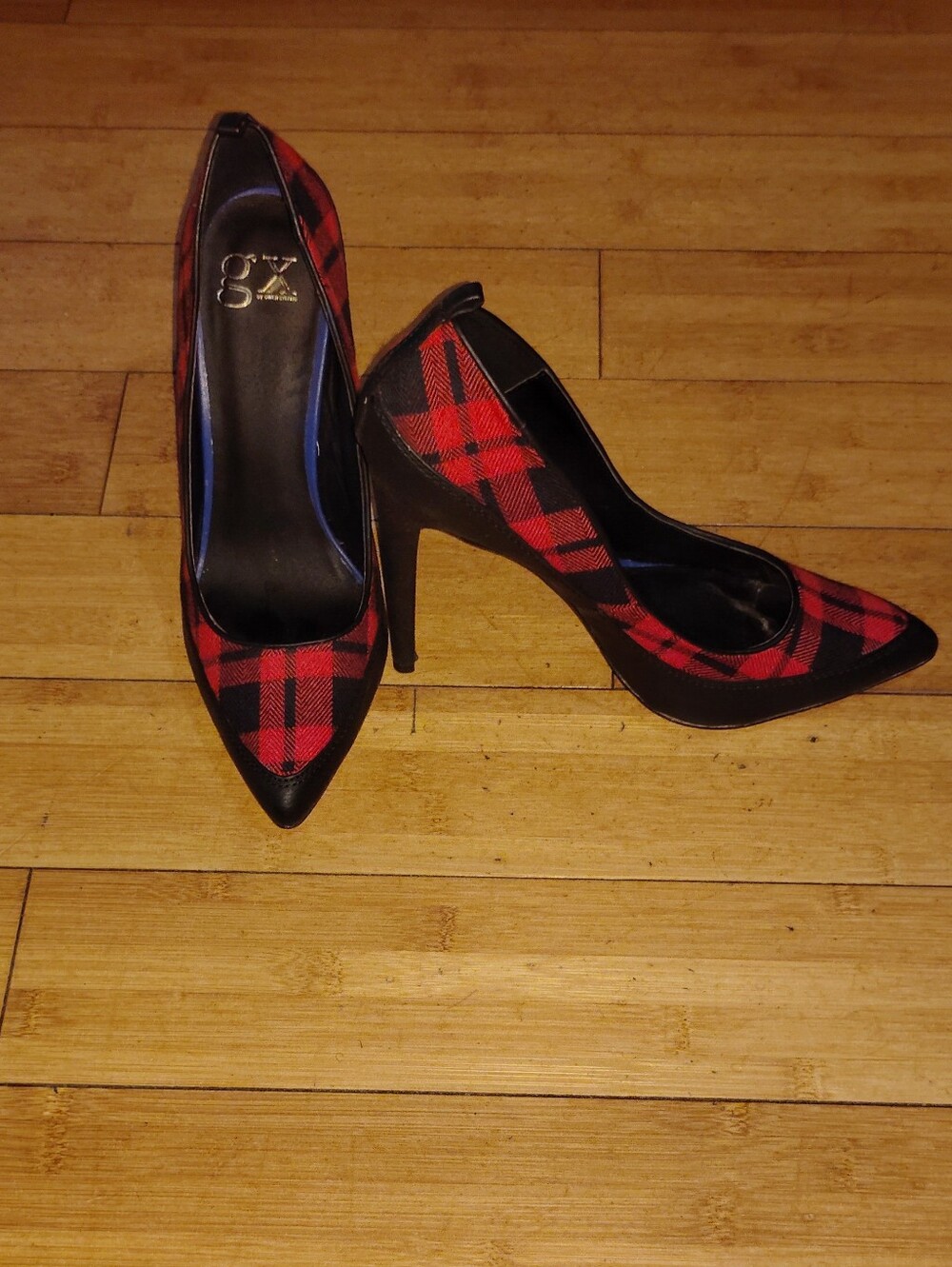 GX by Gwen Stefani Tartan Plaid Pointy Toe Heels sz 10